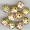 10 8mm Gold Cloisonné Rounds